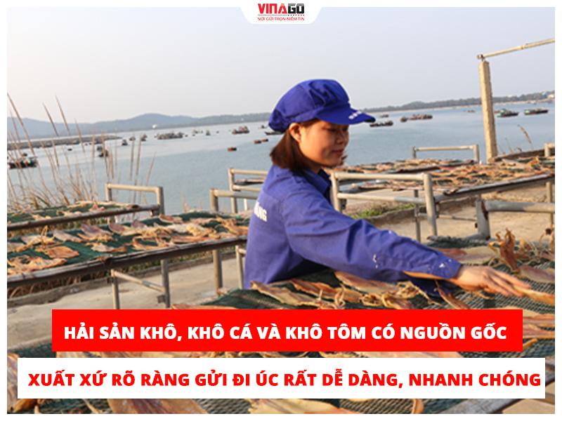 HÀNG HẢI SẢN KHÔ, KHÔ CÁ KHÔ TÔM CÓ NGUỒN GỐC XUẤT XỨ RÕ RÀNG RẤT DỄ GỬI GỬI ĐI ÚC