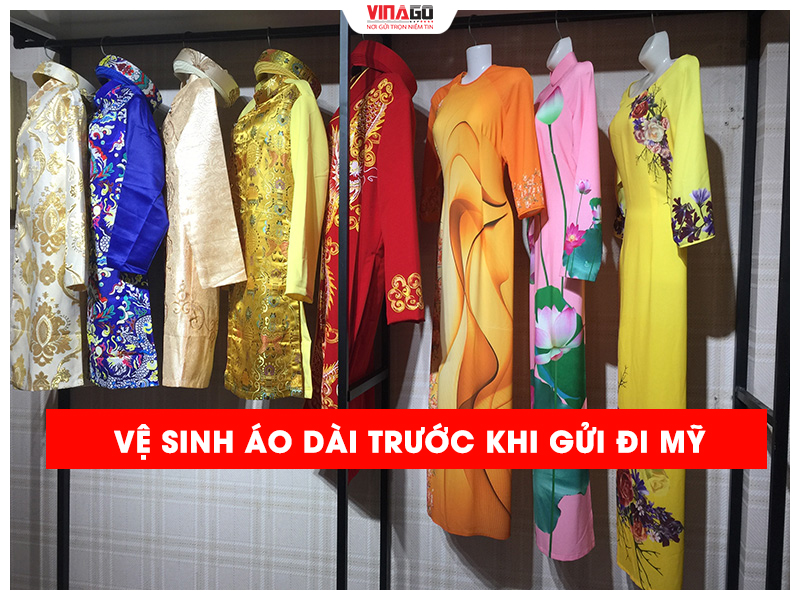 VỆ SINH ÁO DÀI TRƯỚC KHI GỬI ĐI MỸ